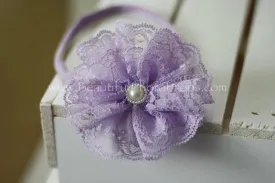 Vintage Lace Flower Headband Lavender