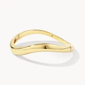 Wave Dome Bangle in Gold